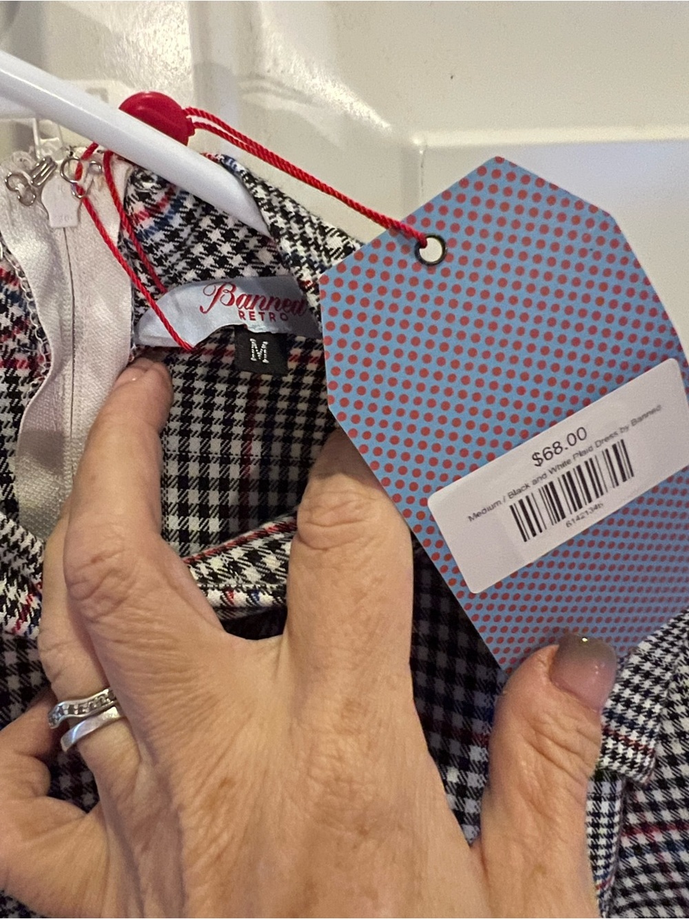 Banned Retro Houndstooth Blazer - Black & White